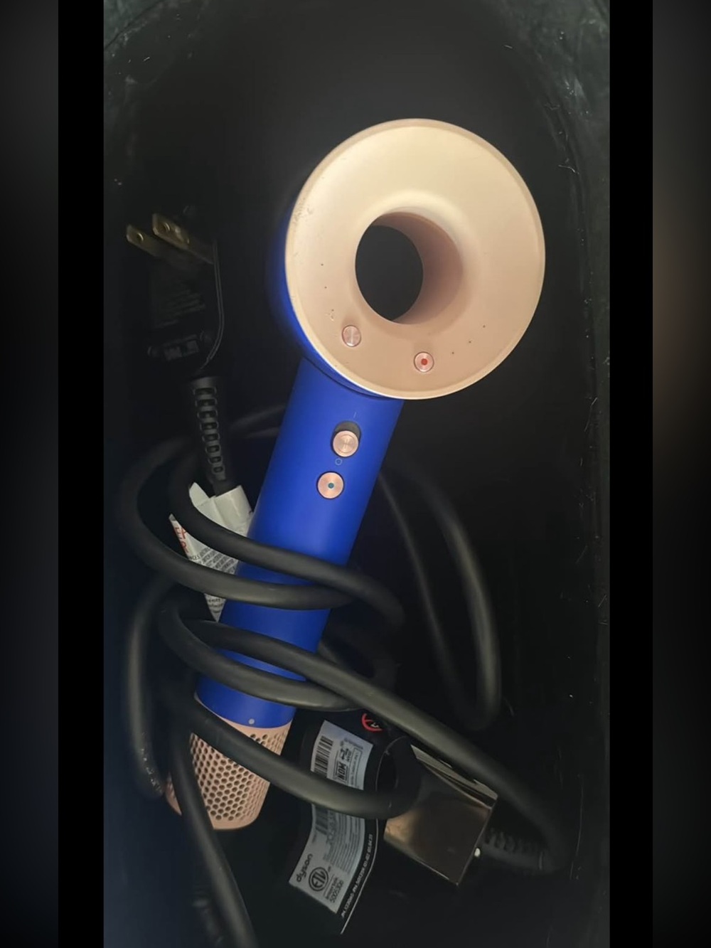 Dyson Hair Dryer in Blue and Rose Gold